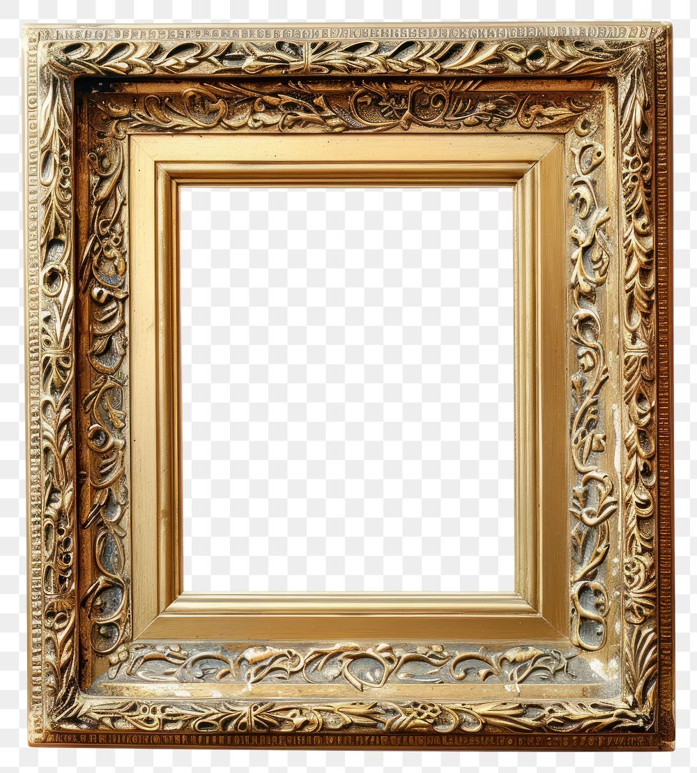 PNG  Ornate golden picture frame