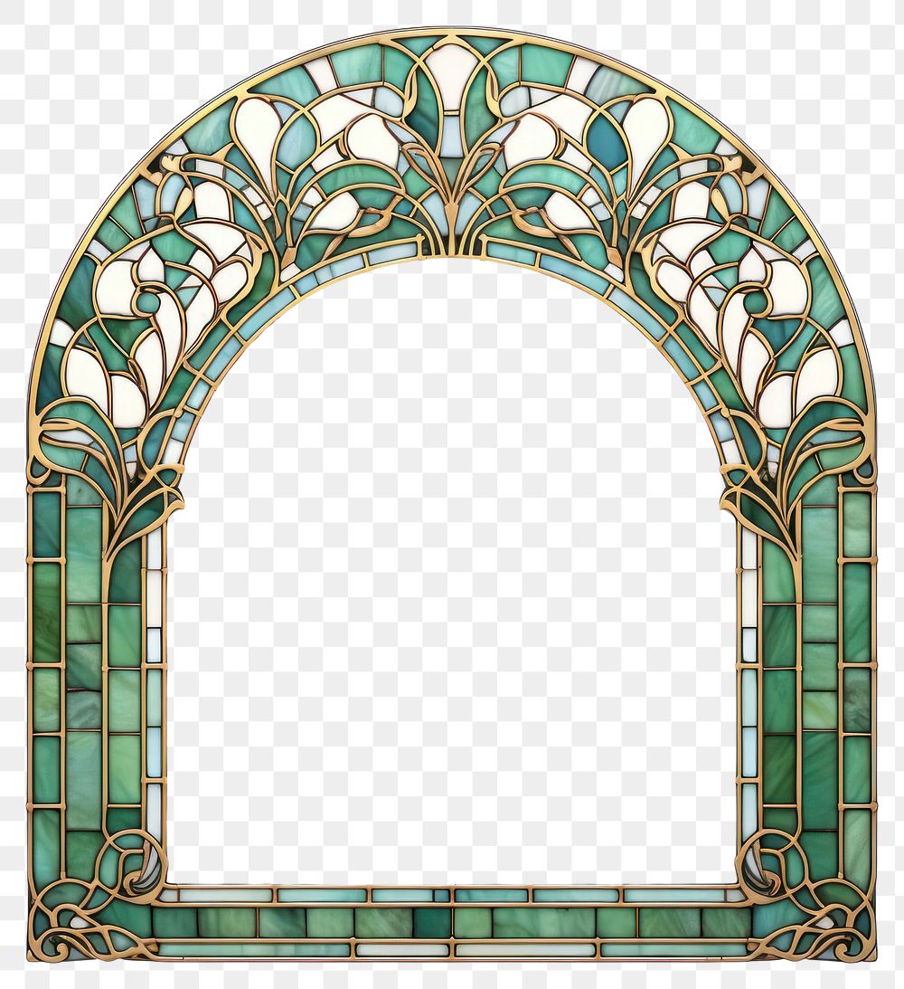 PNG  Elegant stained glass arch frame