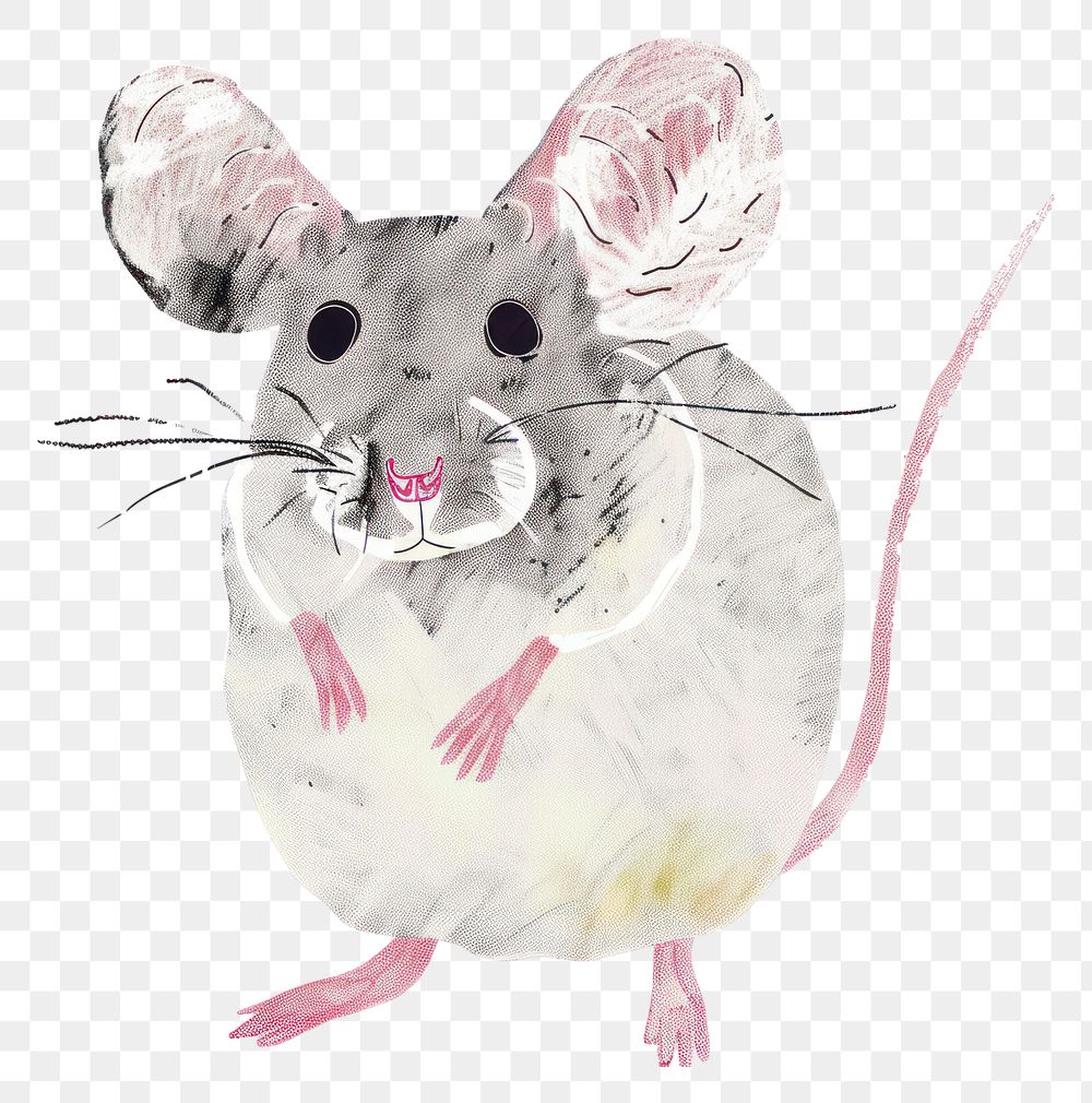 PNG  Cute watercolor mouse illustration