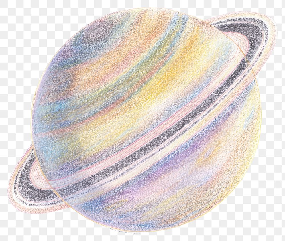 Colorful Saturn ringed planet illustration