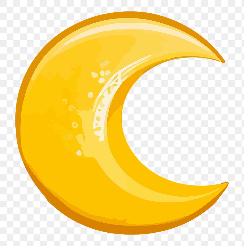 PNG crescent moon element, transparent background