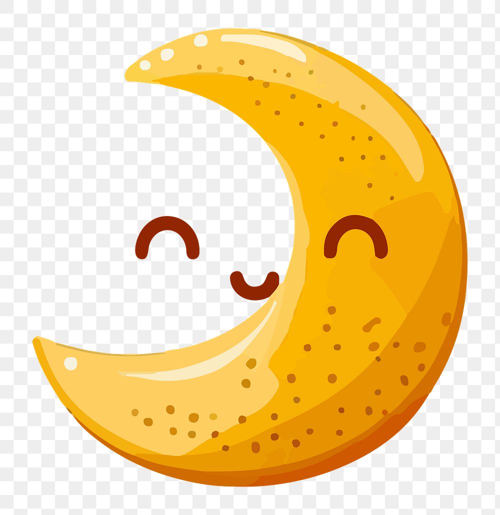 PNG crescent moon element, transparent background