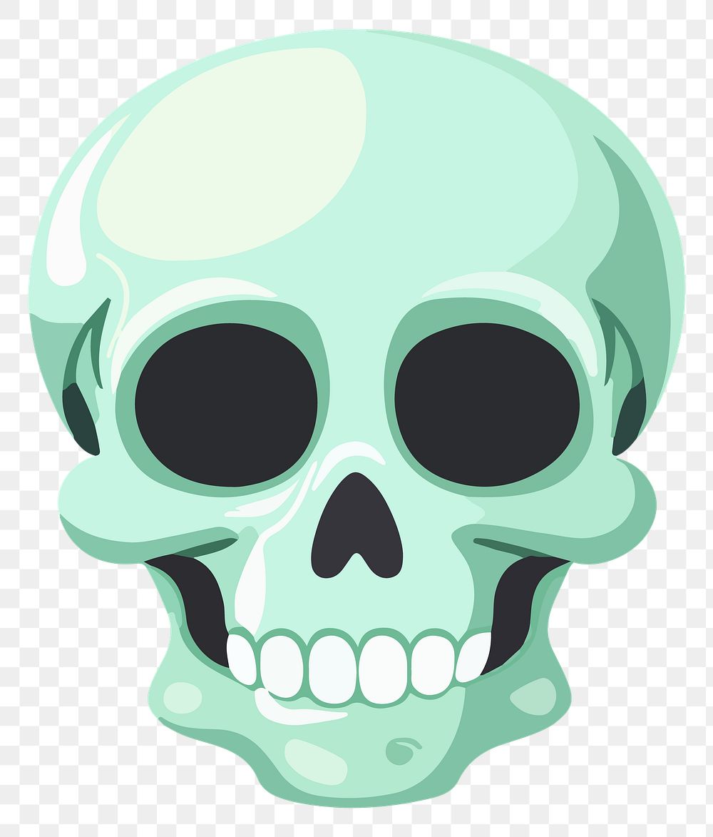 PNG skull element, transparent background