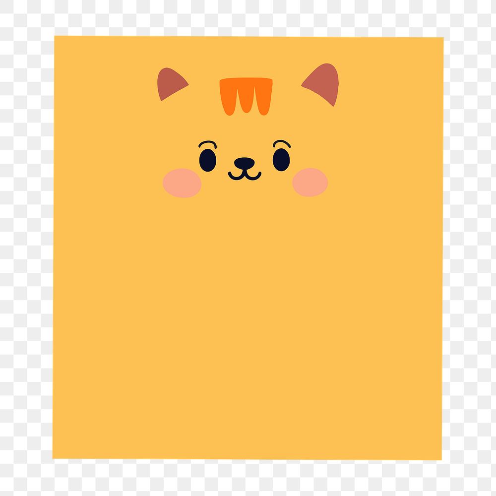 PNG Cute cat sticky notes illustration, transparent background