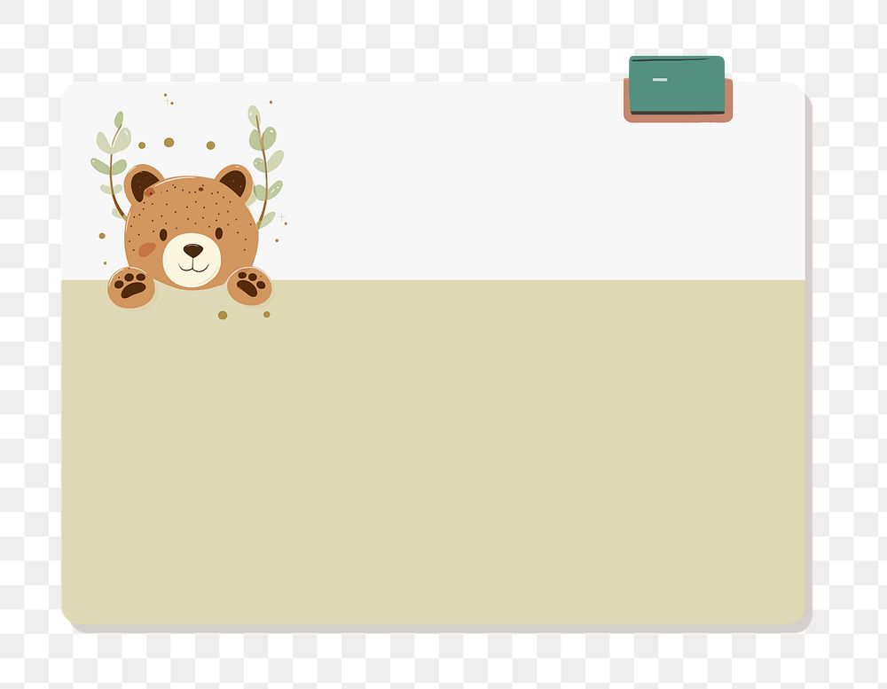 PNG Cute bear paper notes illustration, transparent background