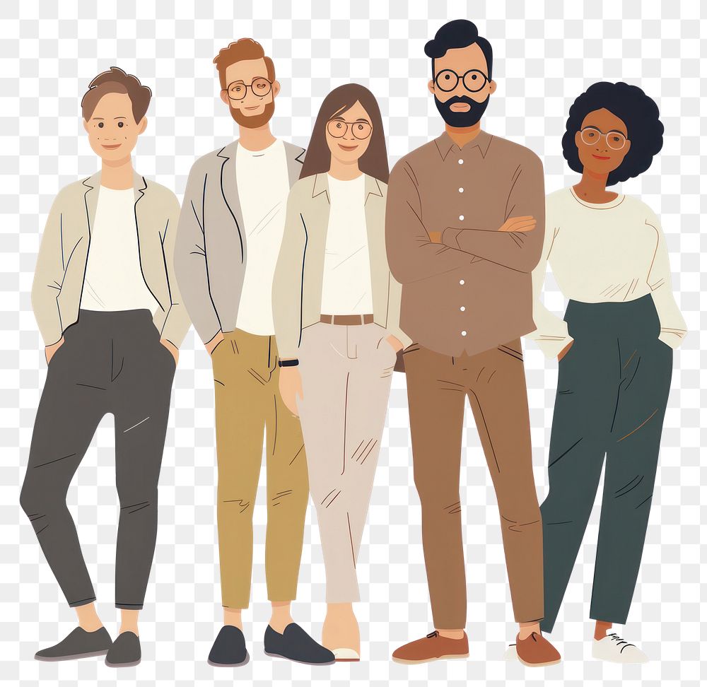 PNG  Diverse professional team illustration