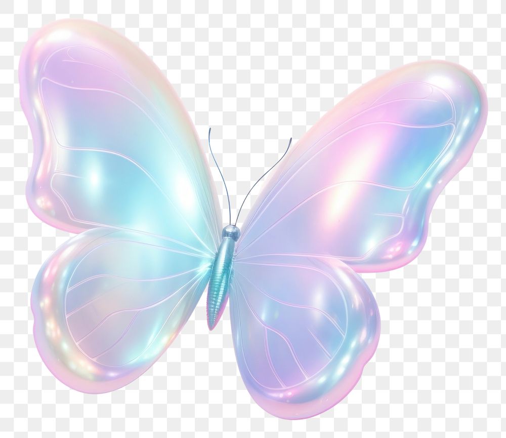 PNG  Iridescent butterfly with pastel colors