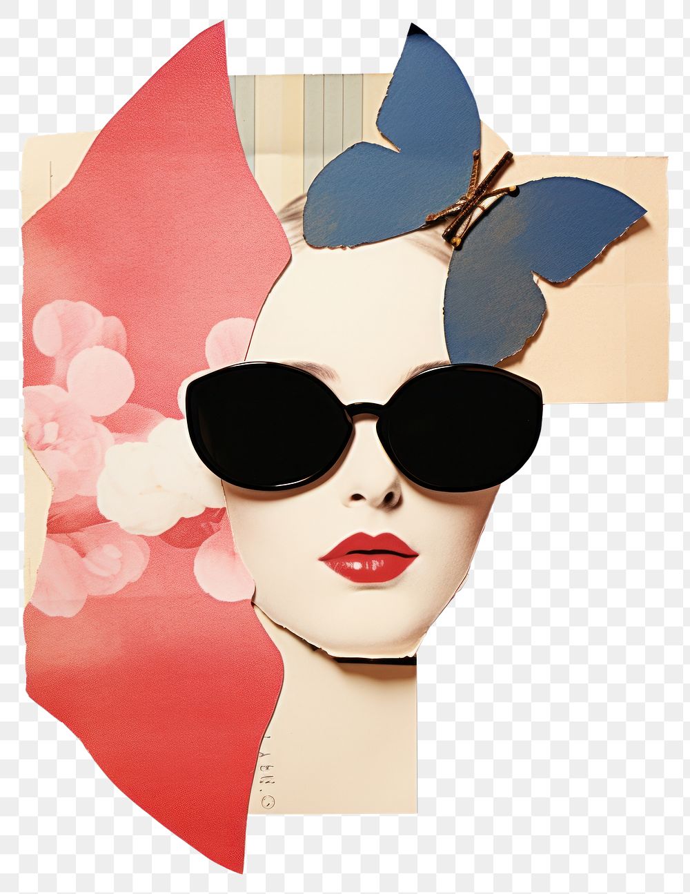 PNG Stylish woman collage art