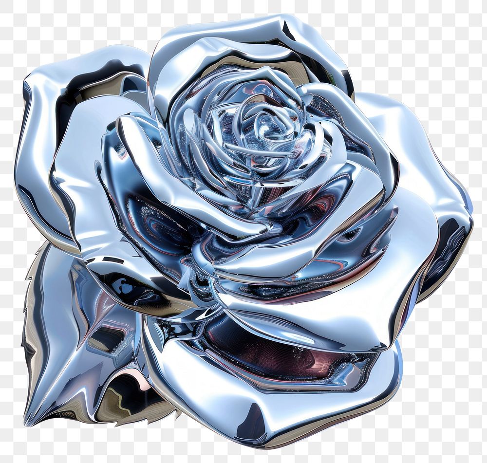 PNG Shiny metallic rose illustration