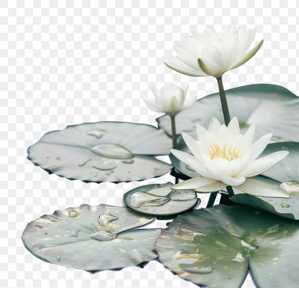 PNG Serene white lotus flowers