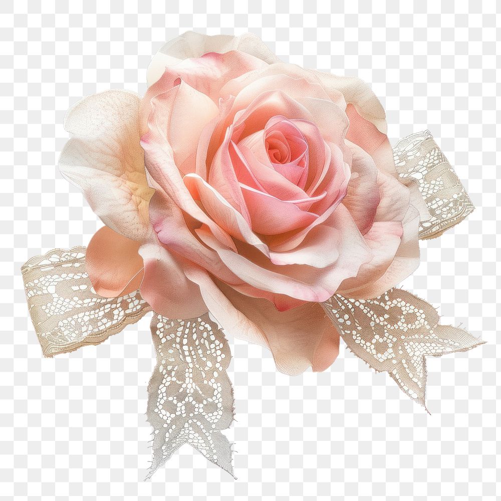 PNG  Elegant lace pink rose