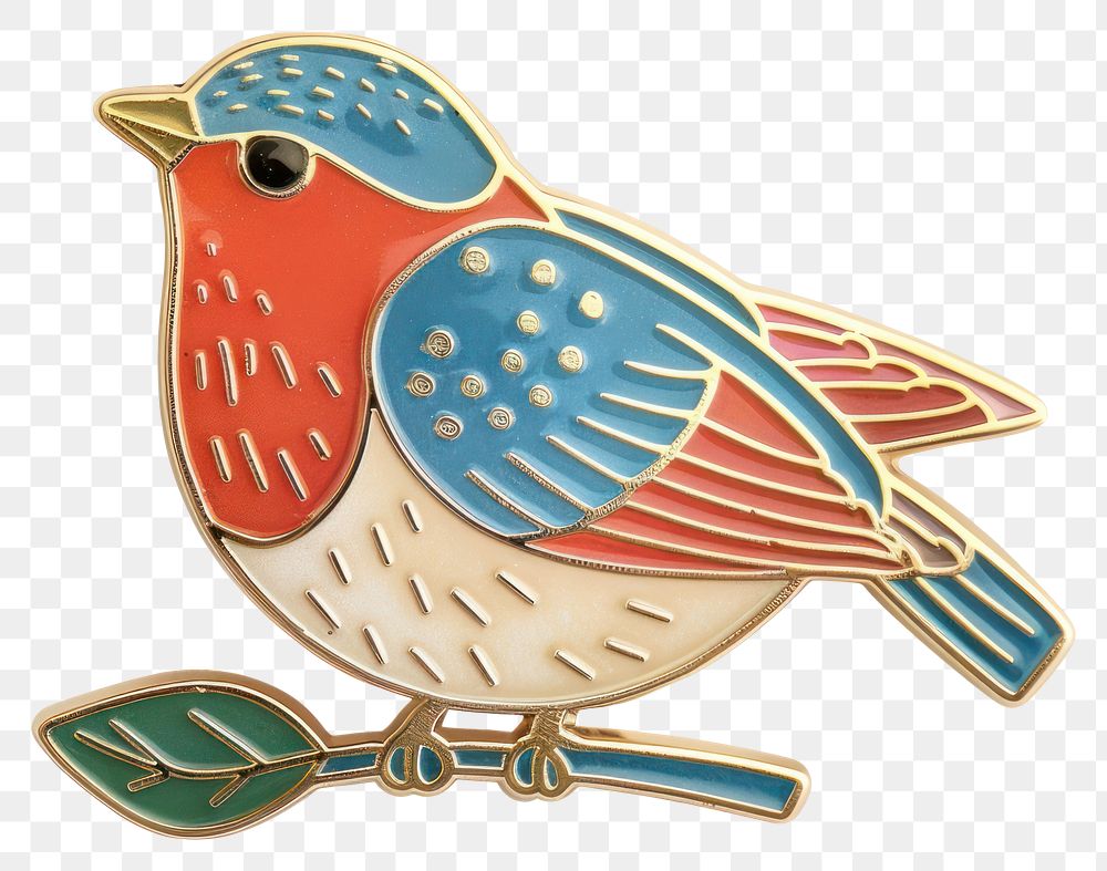 Colorful bird enamel pin