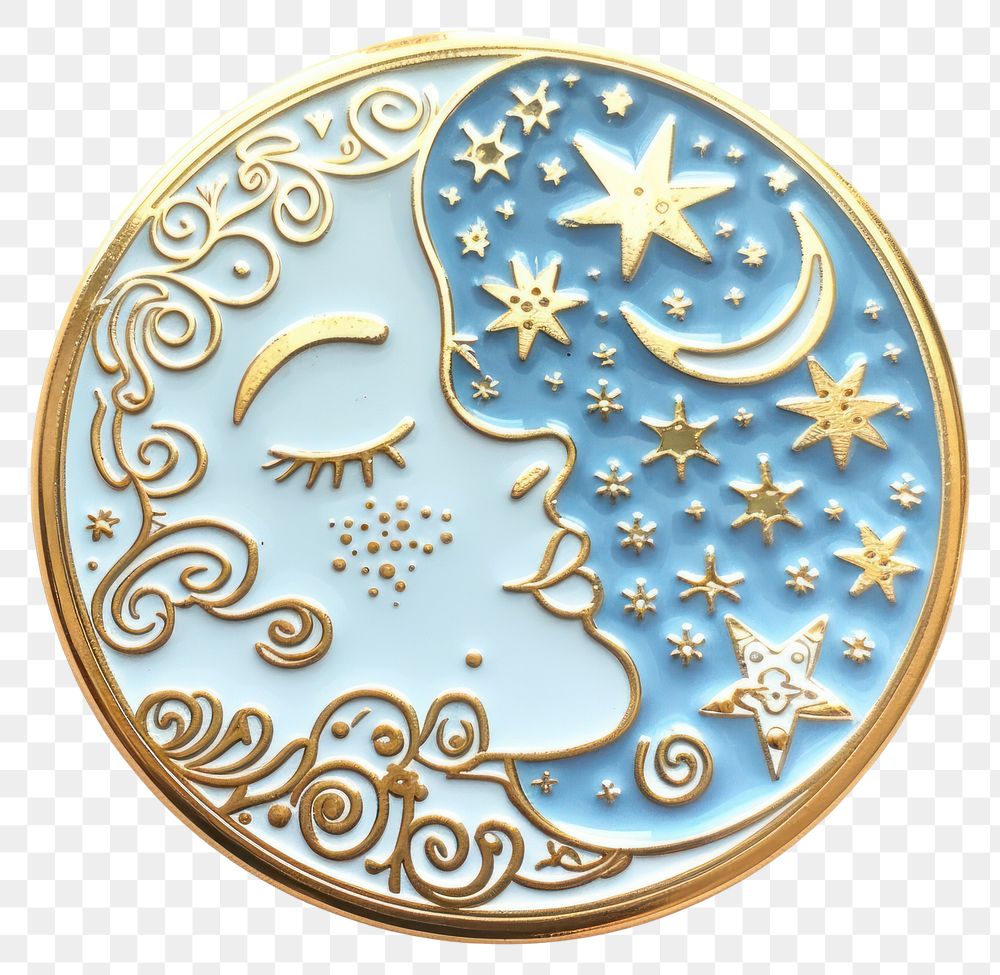 Artistic celestial enamel pin