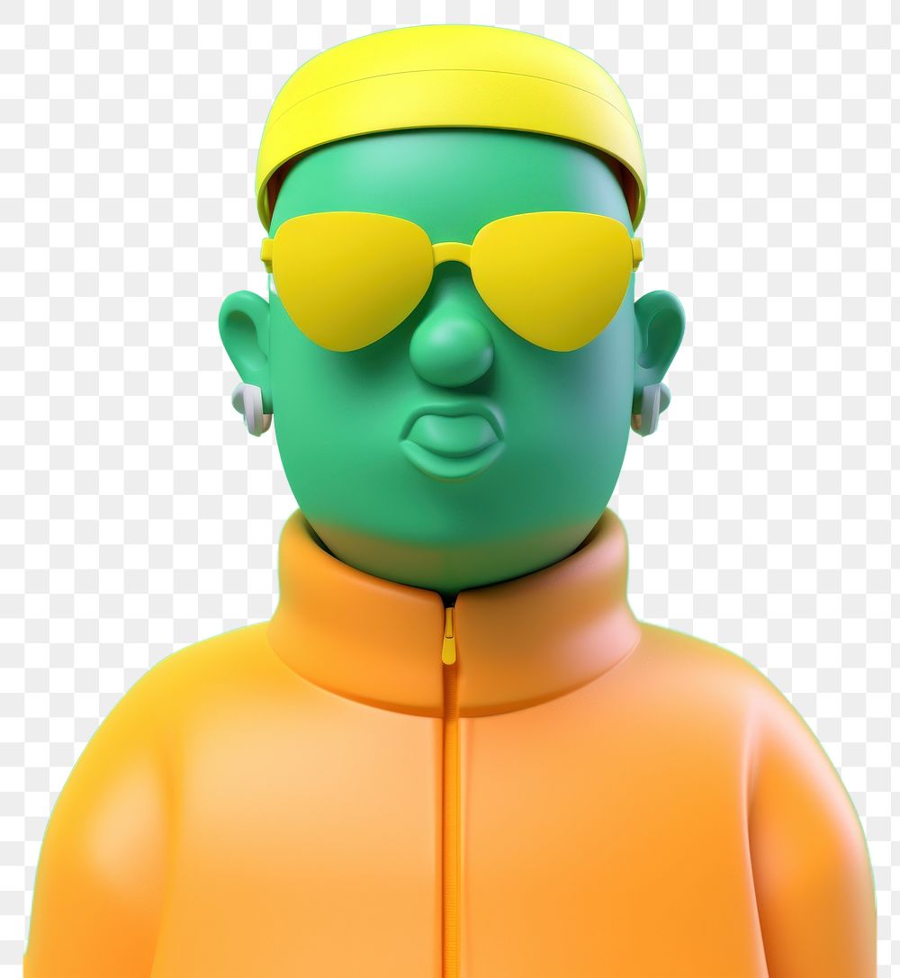 PNG Stylish 3D character with sunglasses