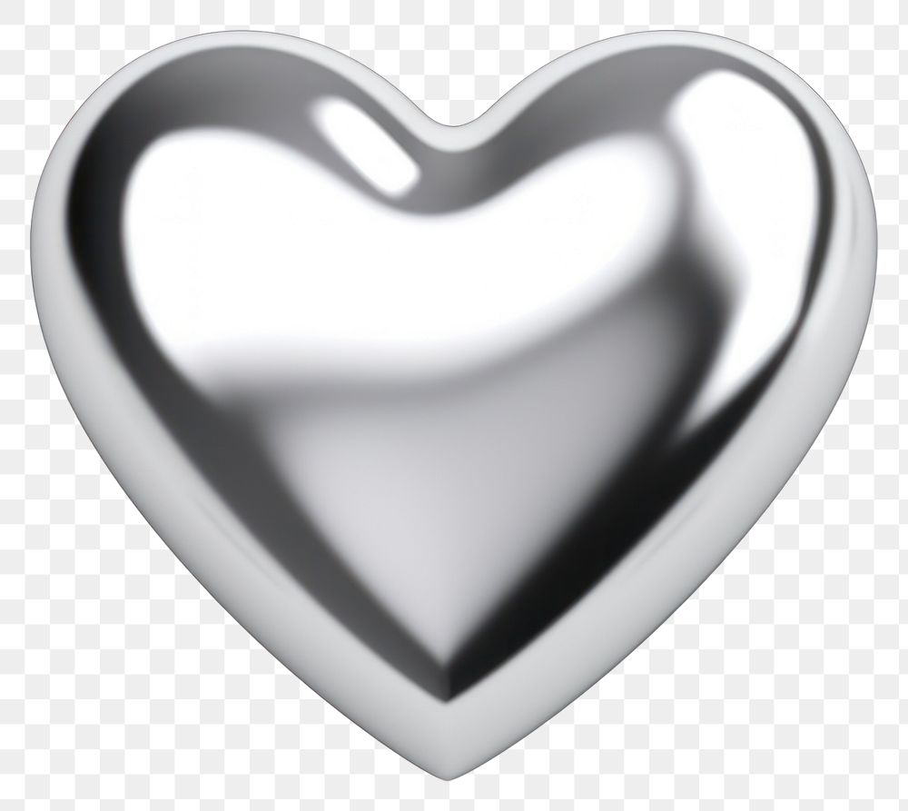 PNG  Shiny metallic heart shape illustration