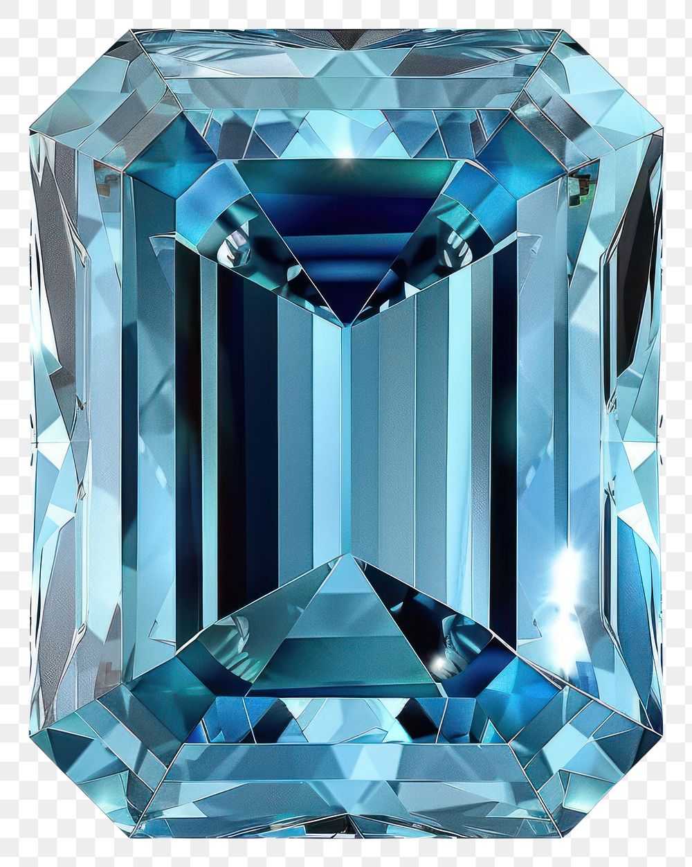 PNG Elegant blue emerald-cut gemstone