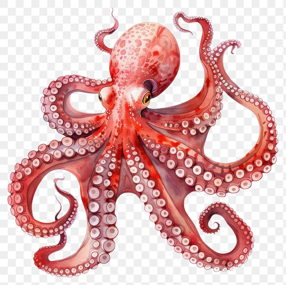 PNG Vibrant octopus marine life illustration