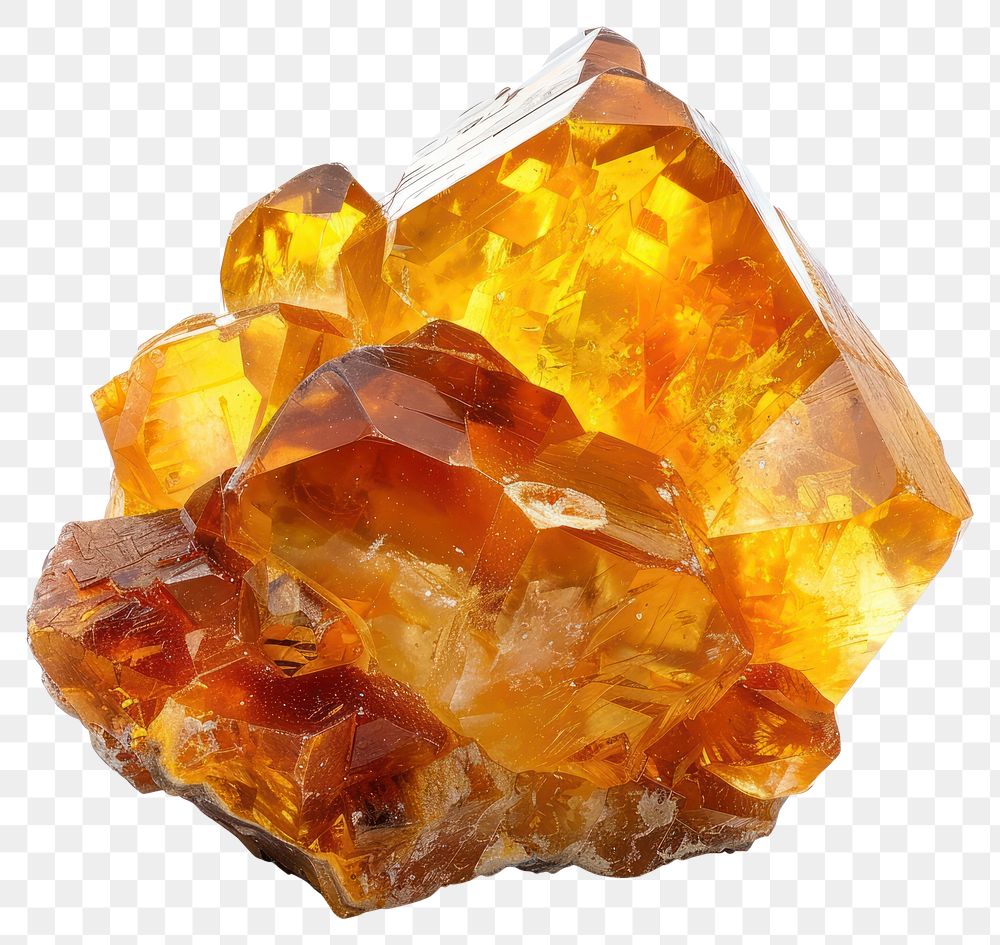 PNG Radiant orange calcite crystal cluster