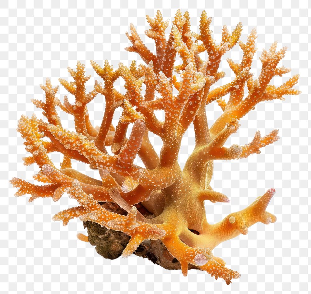 PNG Vibrant orange coral reef structure