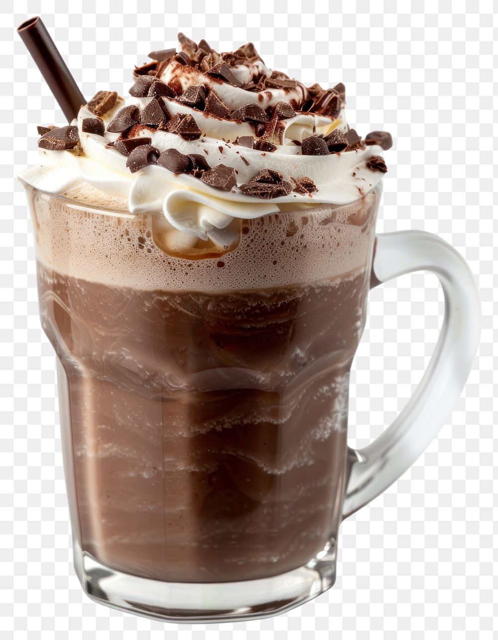 Delicious chocolate whipped cream beverage