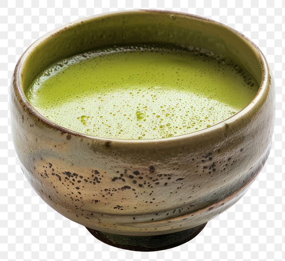 Ceramic bowl with green tea