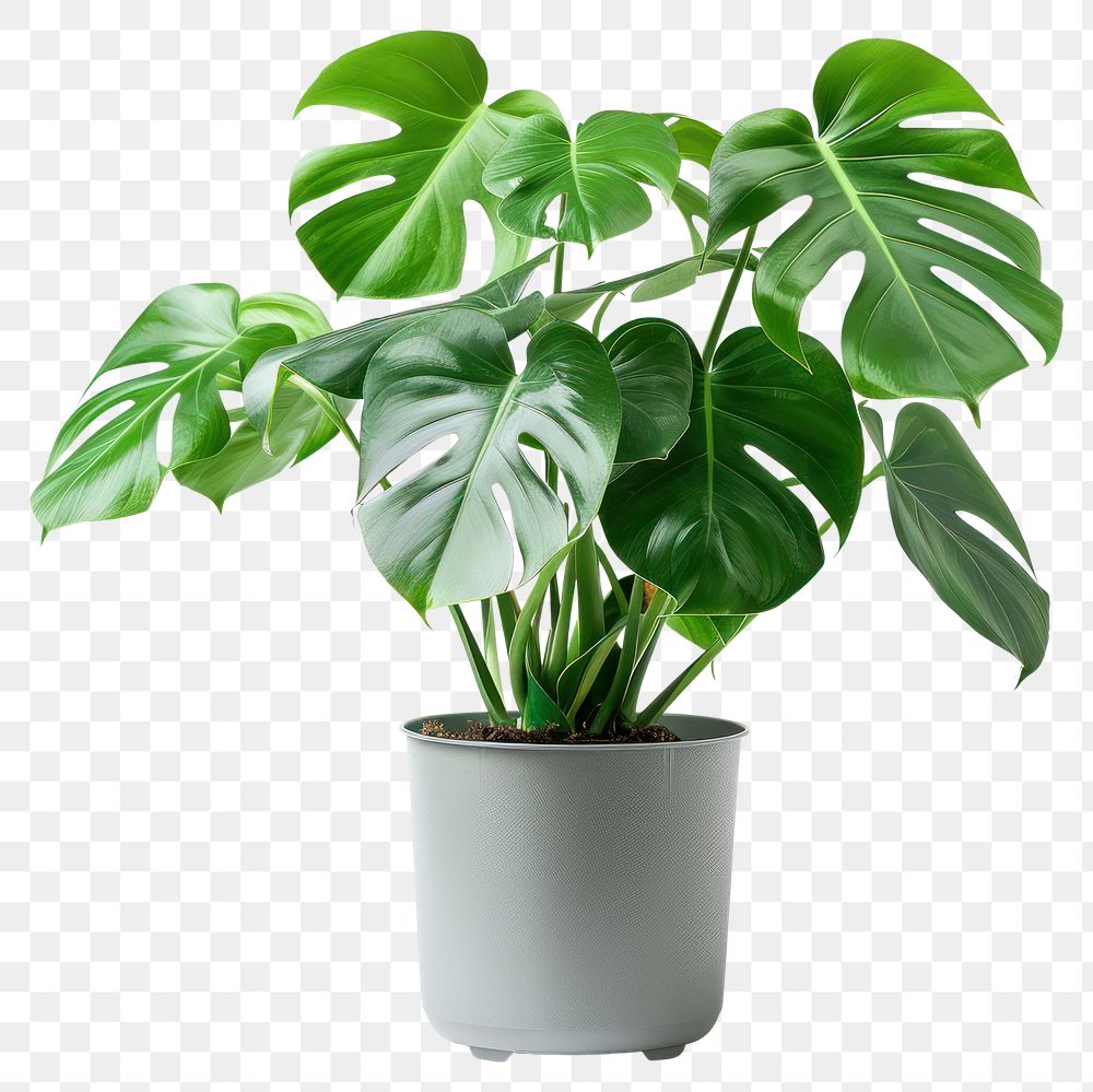 PNG  Lush Monstera plant in pot