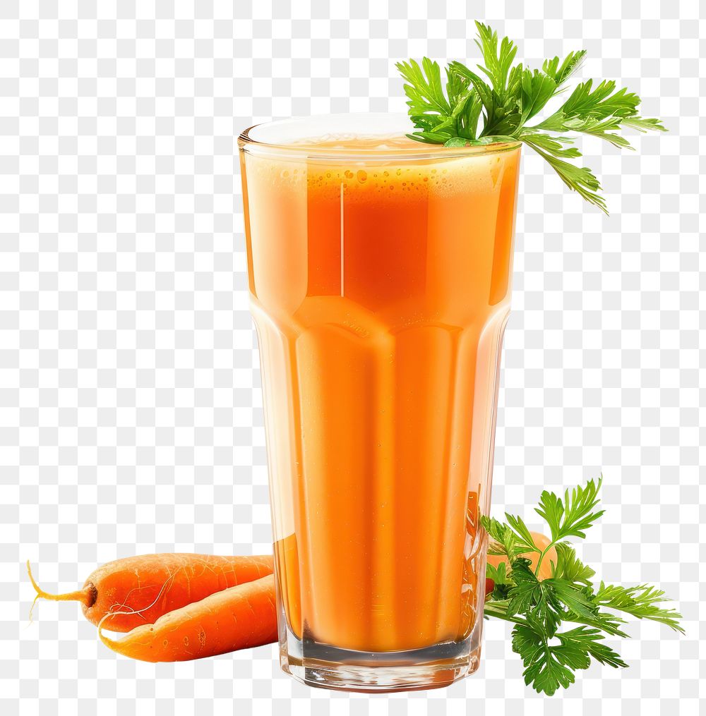 PNG Fresh carrot juice with garnish