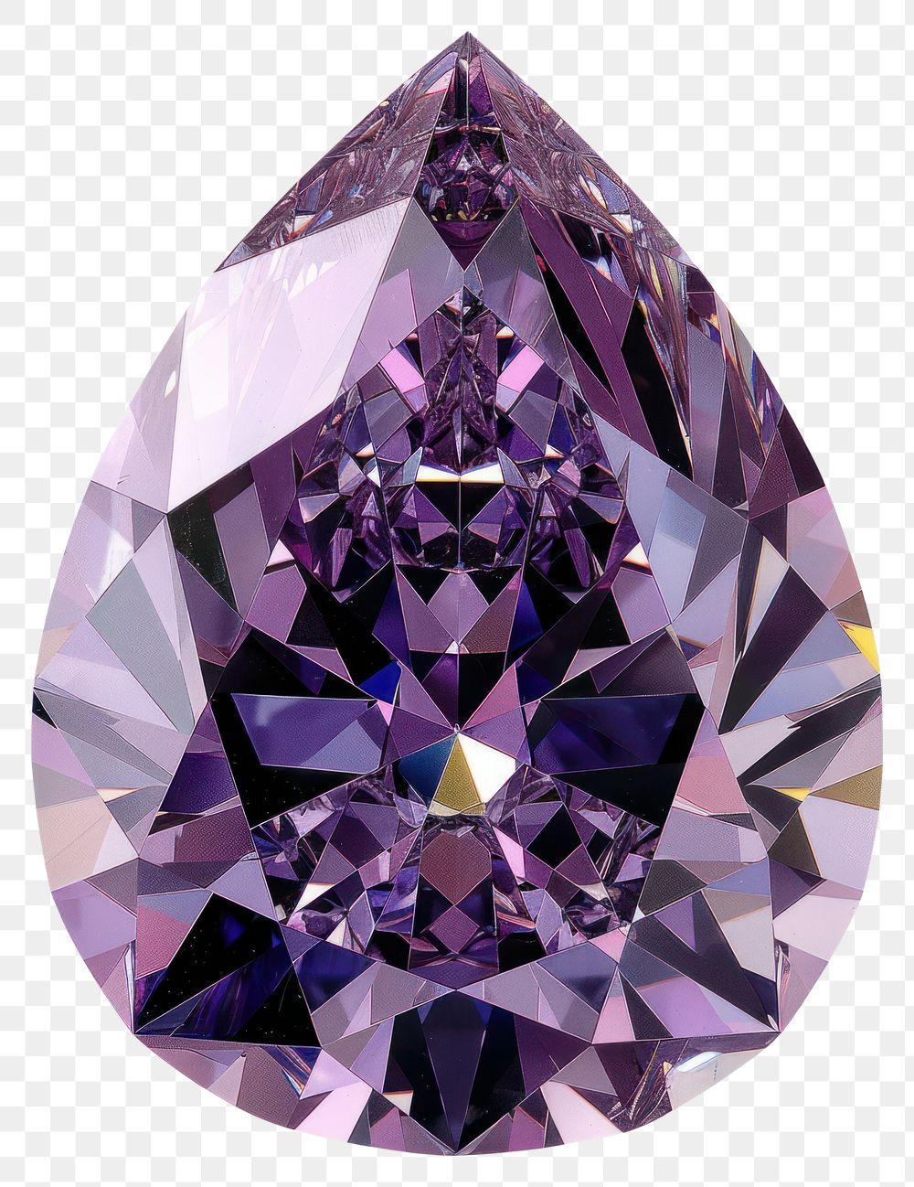 PNG Radiant purple pear-shaped gemstone