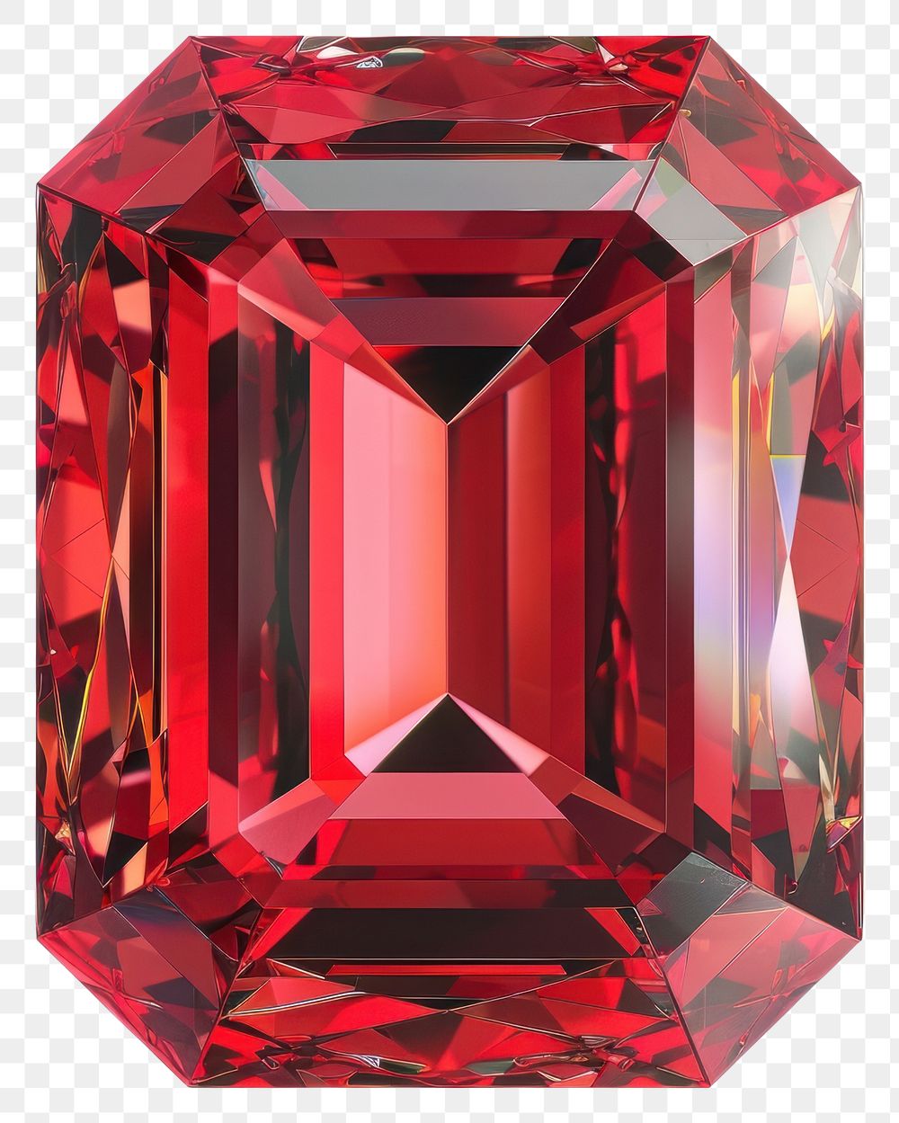 PNG Radiant red gemstone with facets