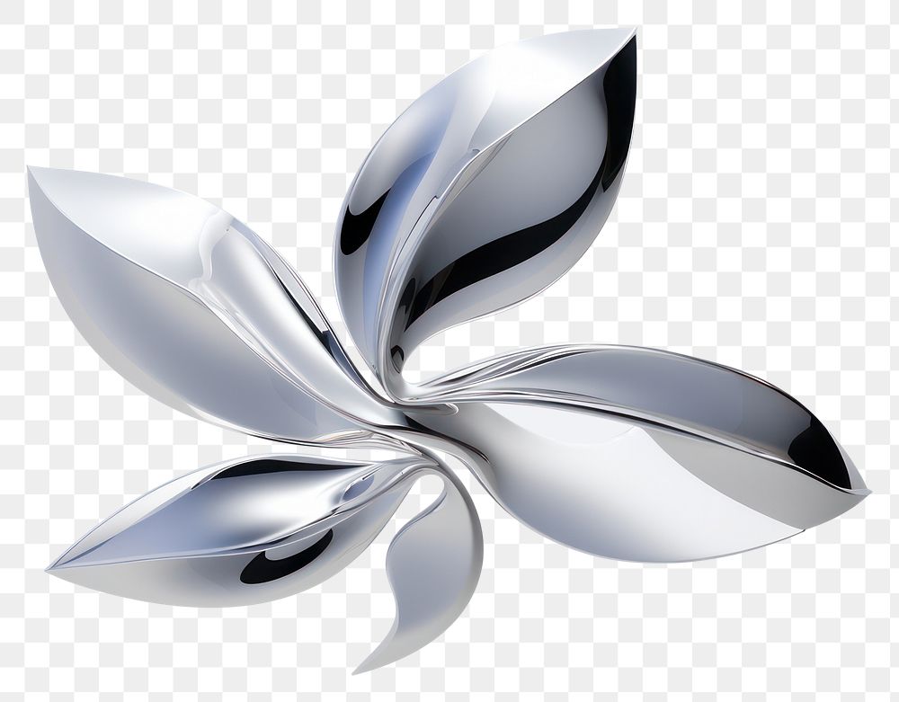 PNG Abstract metallic flower design