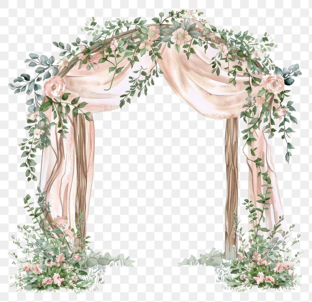 PNG Elegant floral wedding arch | Free PNG - rawpixel