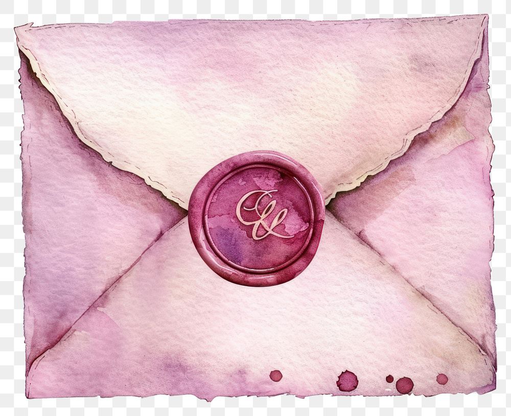 PNG Vintage watercolor sealed envelope