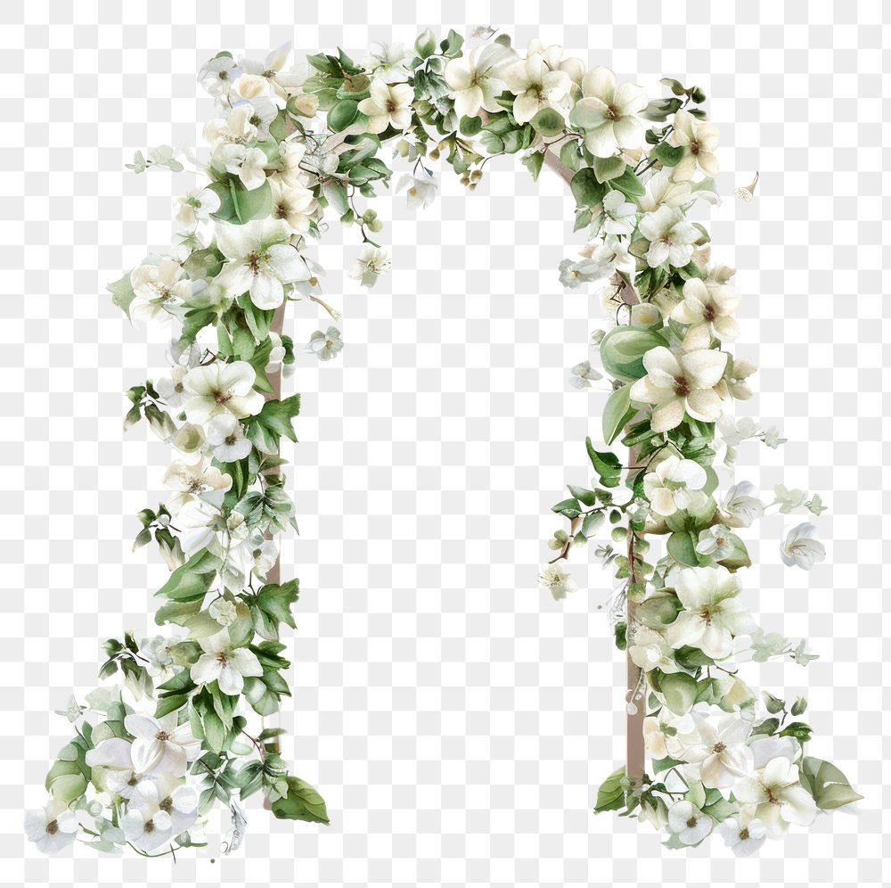 PNG Elegant floral wedding arch illustration