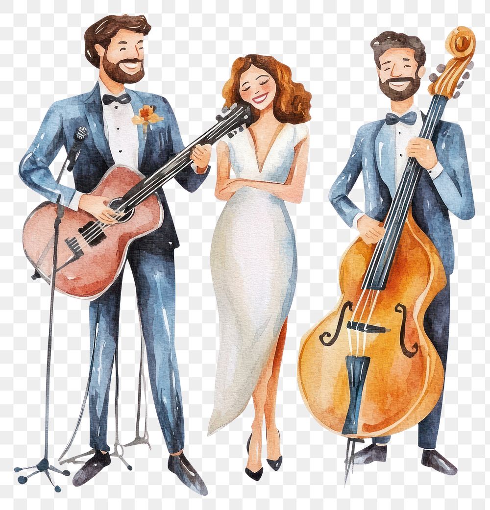 PNG Elegant musical trio illustration