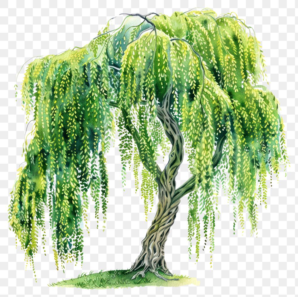 PNG Graceful willow tree illustration art