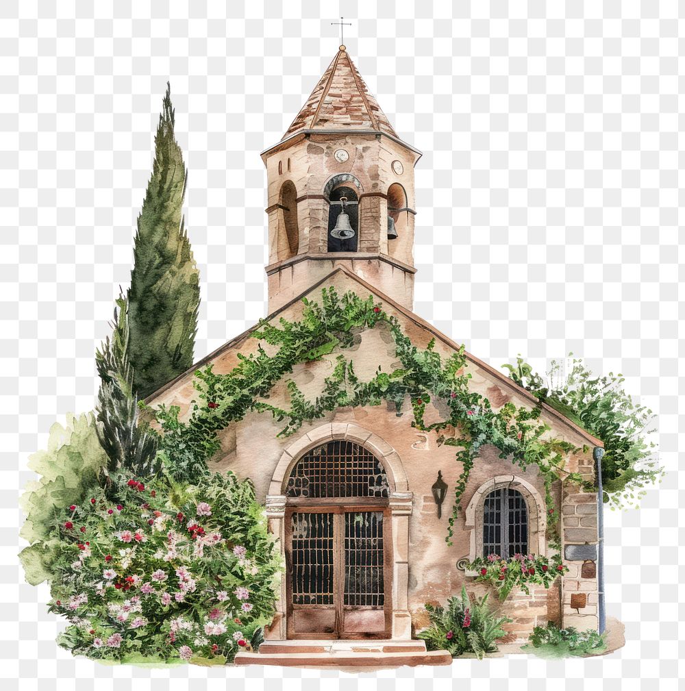 PNG Charming rustic church illustration