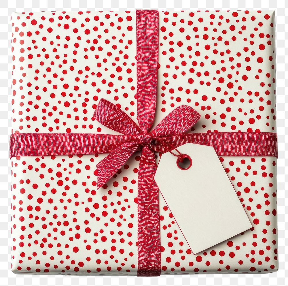 PNG Polka dot gift box