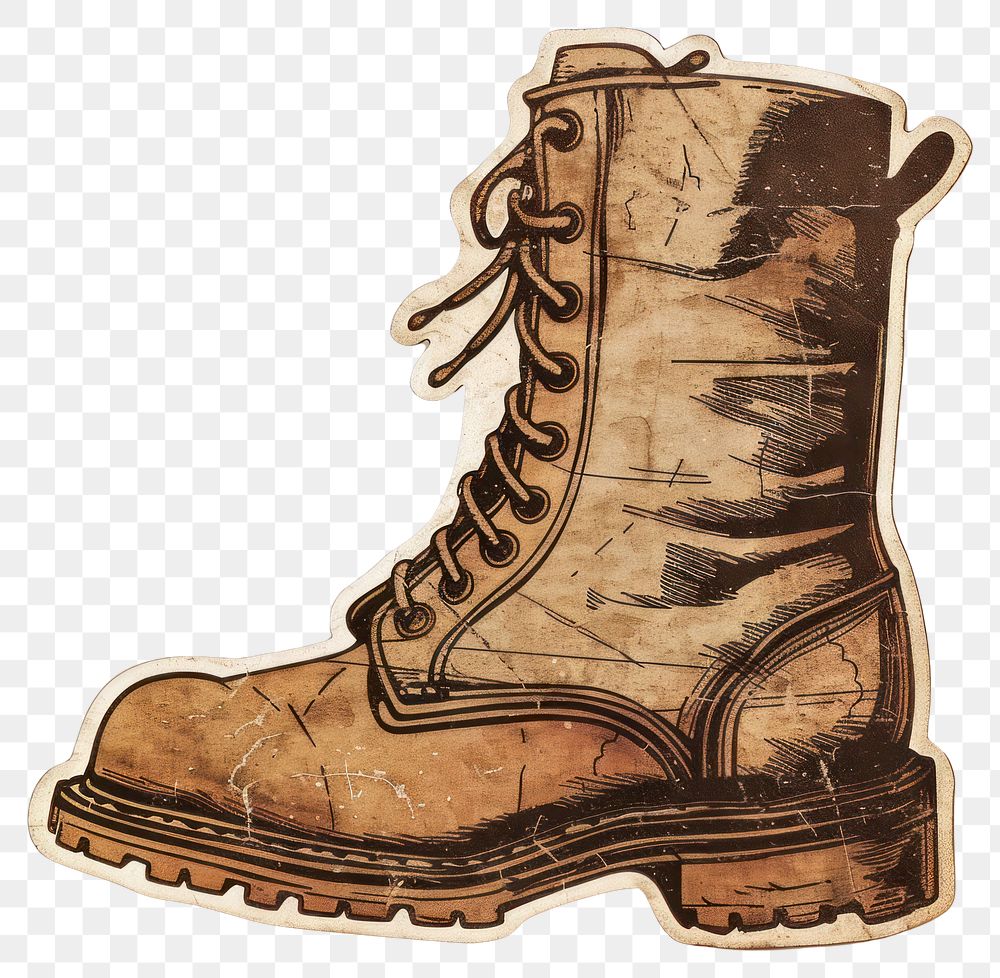 PNG Vintage rugged leather boot illustration