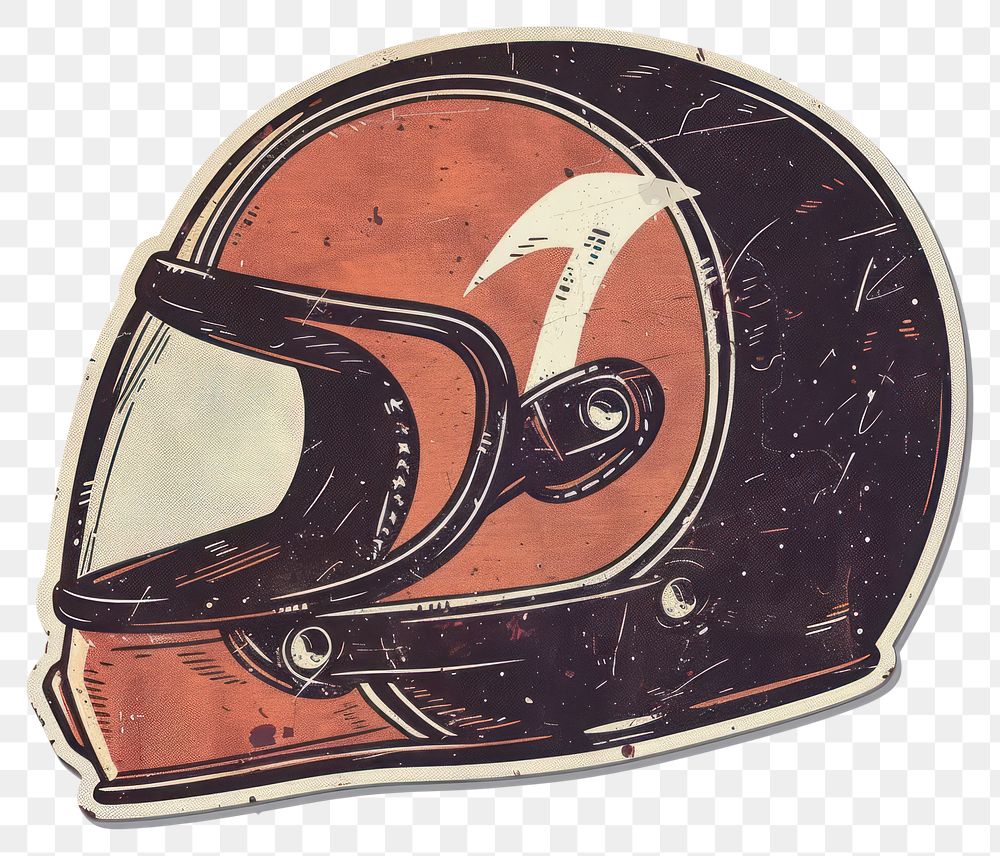 PNG Vintage motorcycle helmet illustration