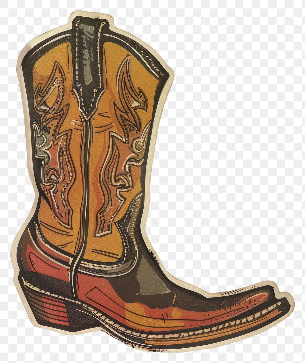 PNG Vintage Western Cowboy Boot