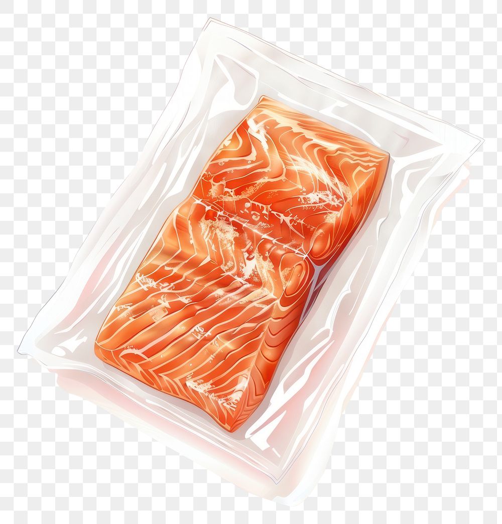 PNG Fresh packaged salmon fillet illustration