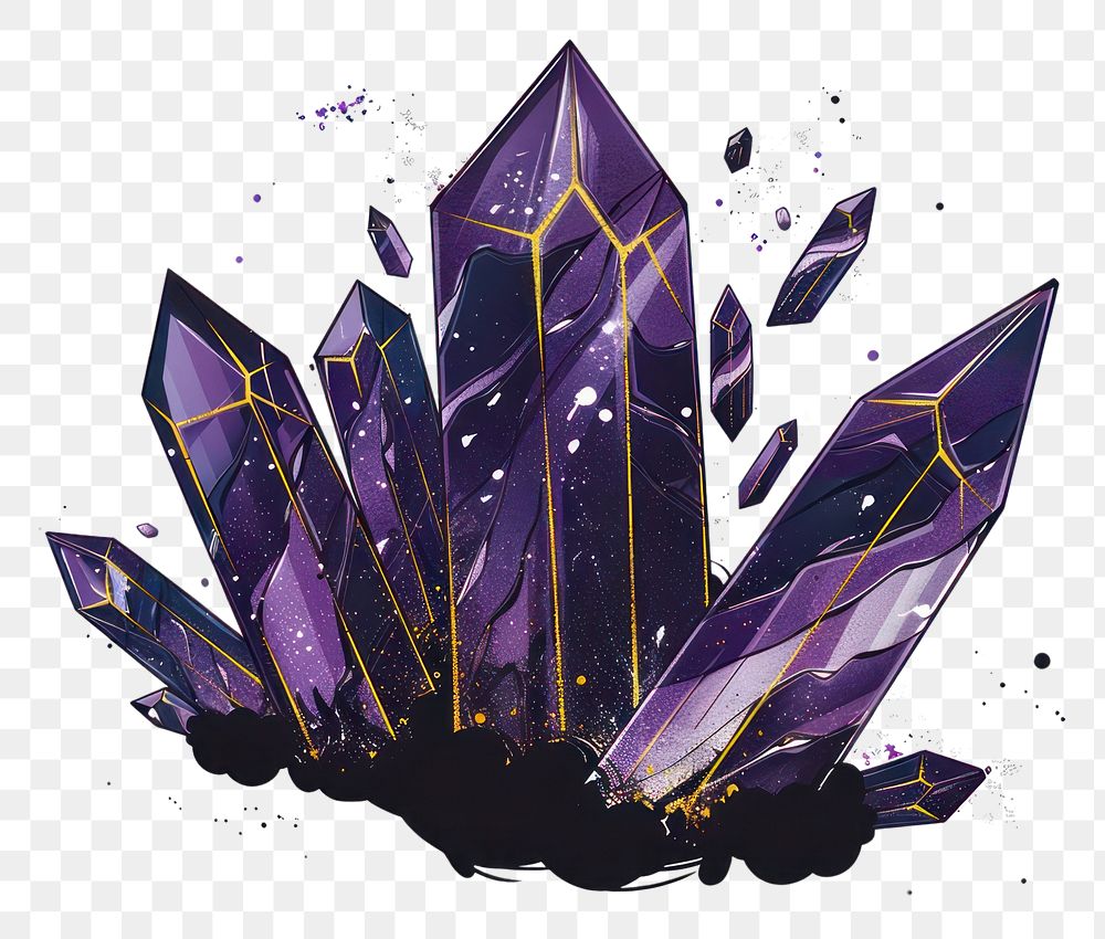 PNG Vibrant purple crystal illustration