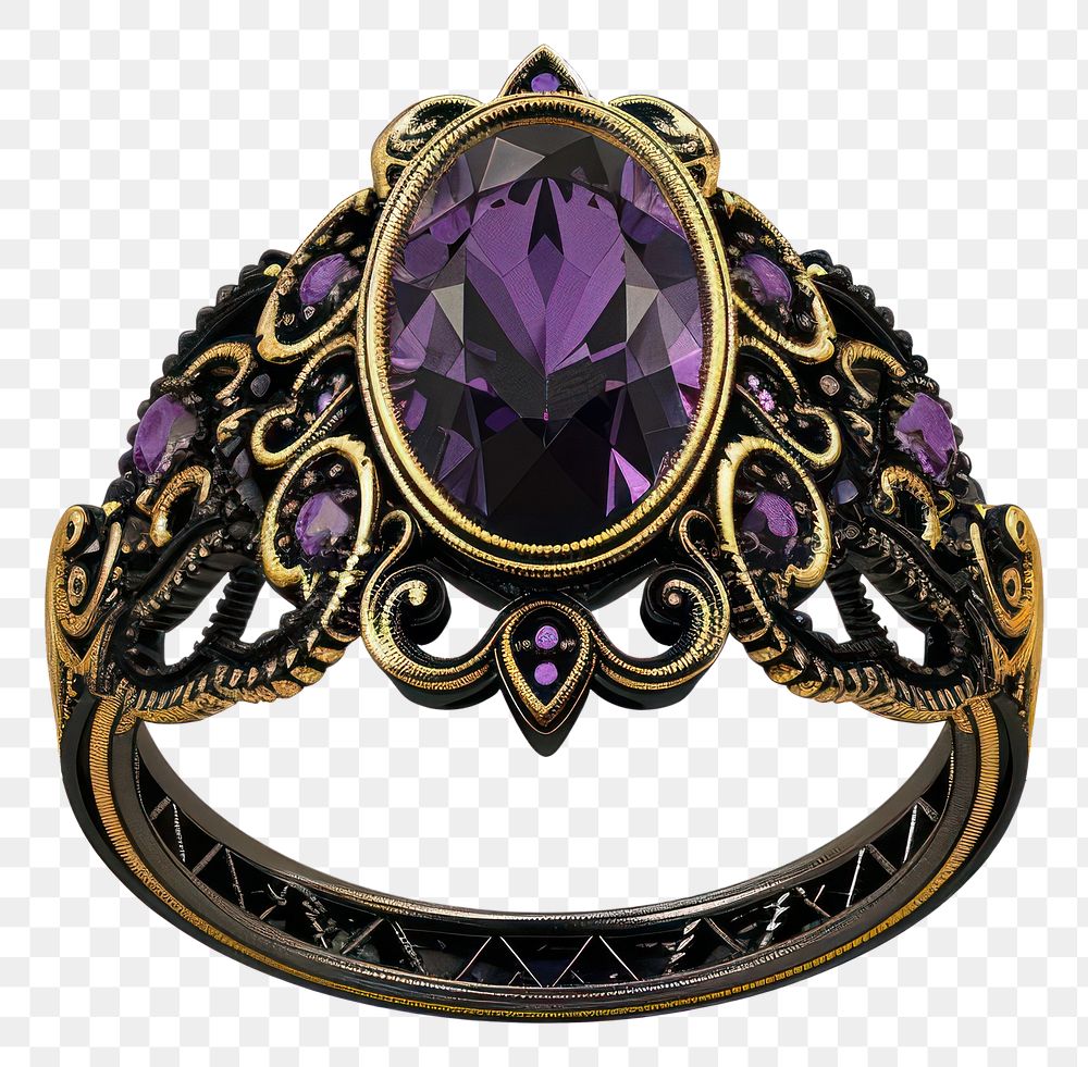 PNG Elegant purple gemstone ring illustration