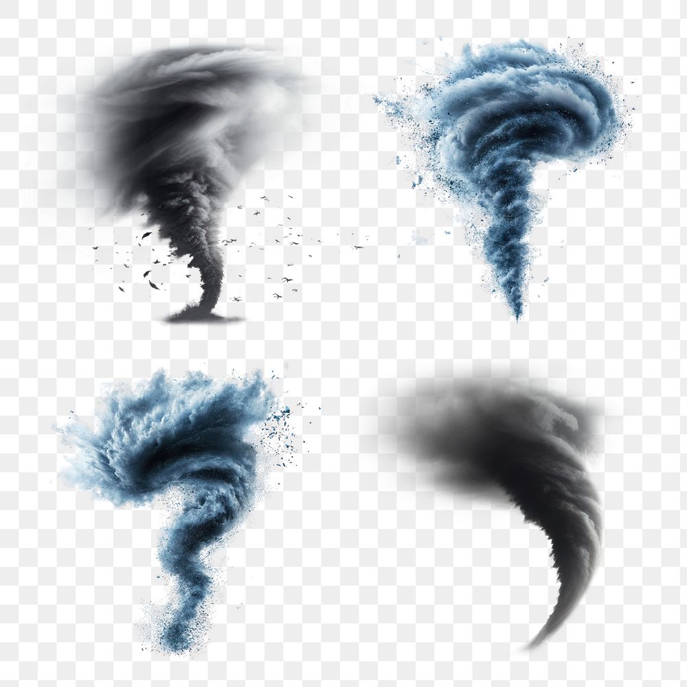 PNG storm element set, transparent background