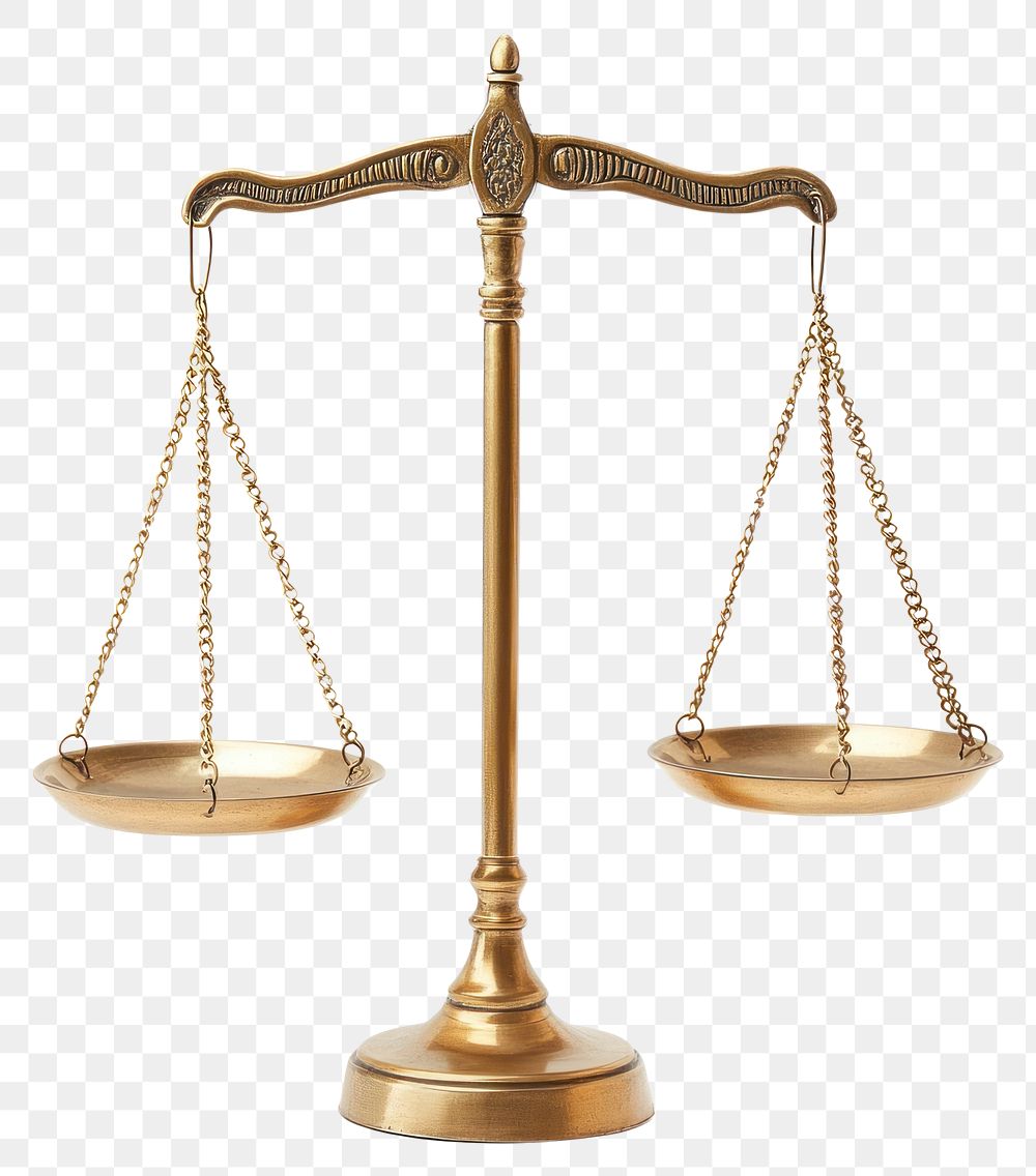 PNG Golden balance scales justice symbol