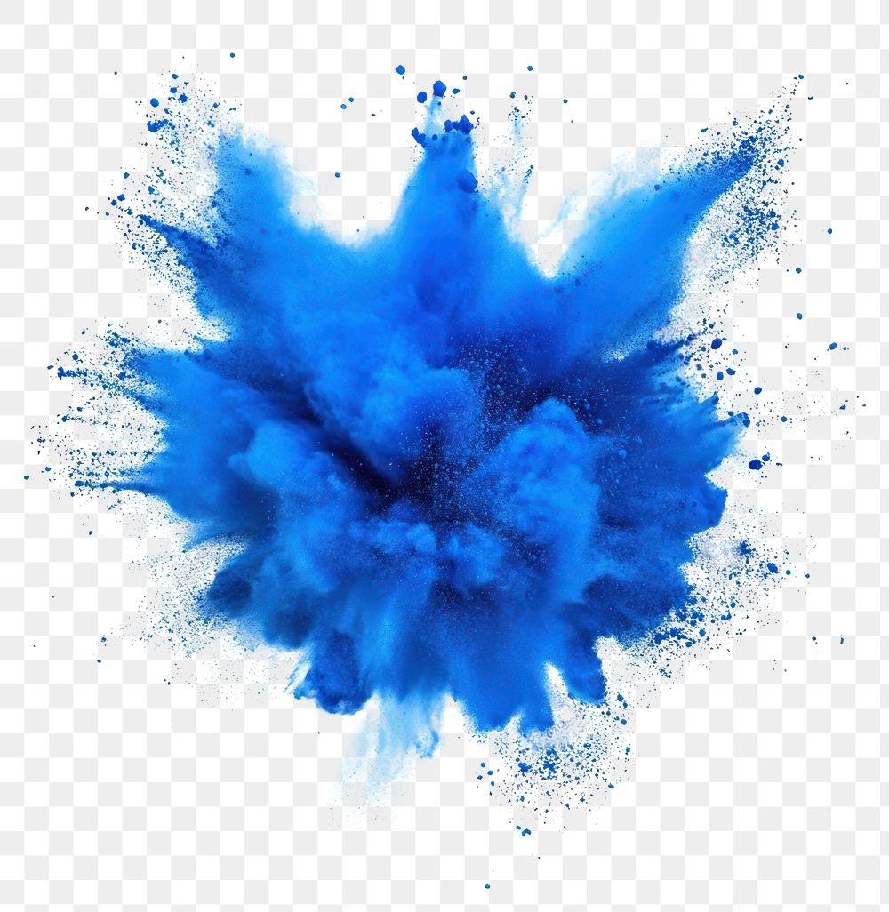 PNG Vibrant blue powder explosion