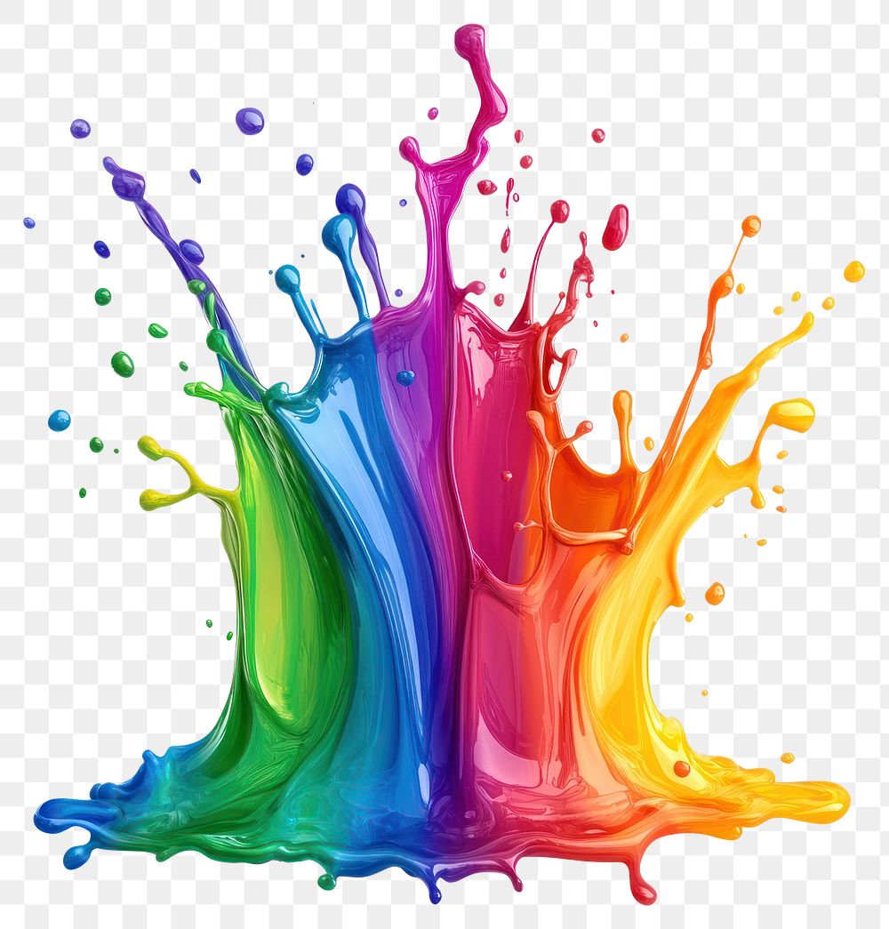 PNG Vibrant colorful paint splash