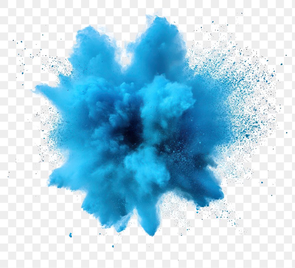 PNG Vibrant blue powder explosion