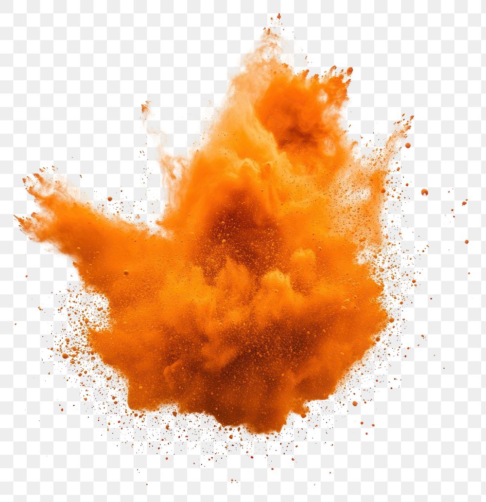 PNG Vibrant orange powder explosion