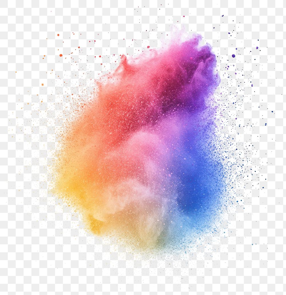 PNG Vibrant colorful powder explosion art